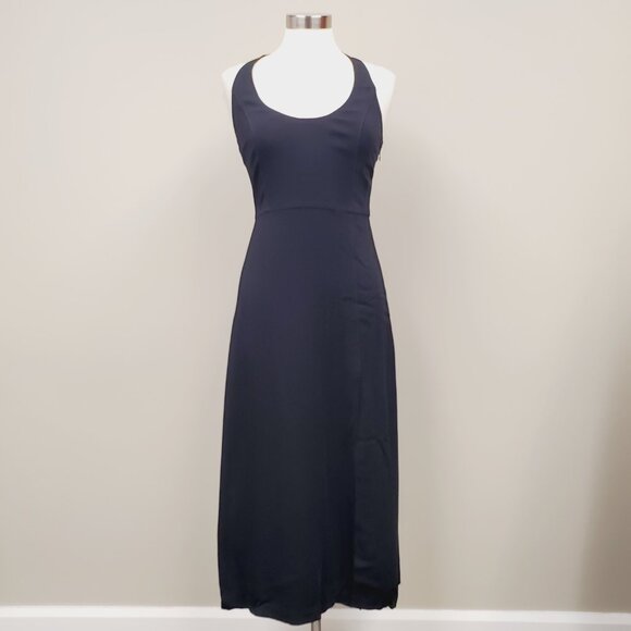 A.L.C. Leesa Tie Back Black Scuba Slit Midi Dress - Size 6 NWT Minimalist - Picture 3 of 15